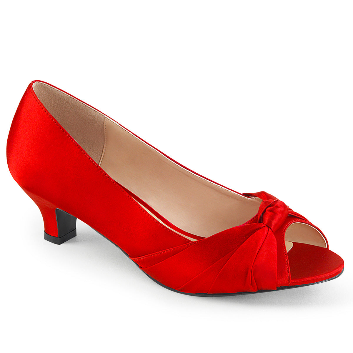 Pleaser Pink Label Bombas para mujer FAB-422 satinado rojo