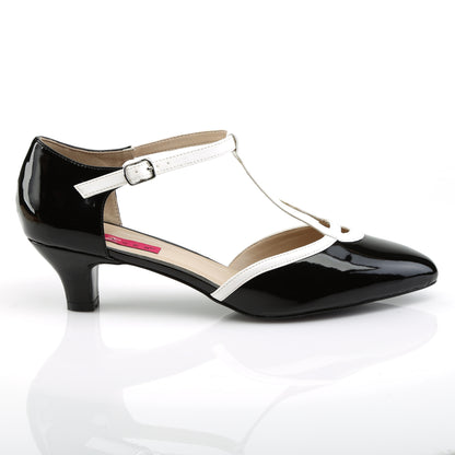 Pleaser Pink Label Bombas para mujer FAB-428 BLK-WHT PAT / WHT