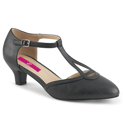 Pleaser Pink Label Bombas para mujer FAB-428 Blk Faux Cuero