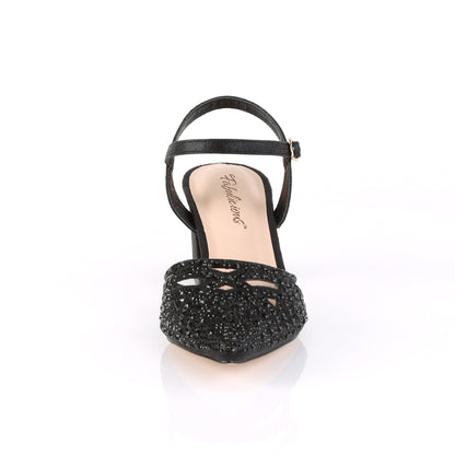 Fabulicious Womens Pumps FAYE-06 Blk Shimmering Fabric