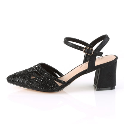 Fabulicious Womens Pumps FAYE-06 Blk Shimmering Fabric