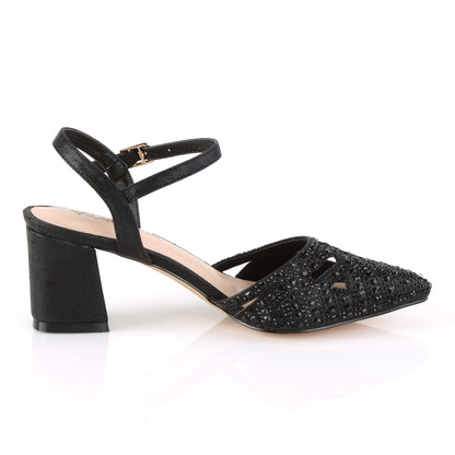 Fabulicious Womens Pumps FAYE-06 Blk Shimmering Fabric