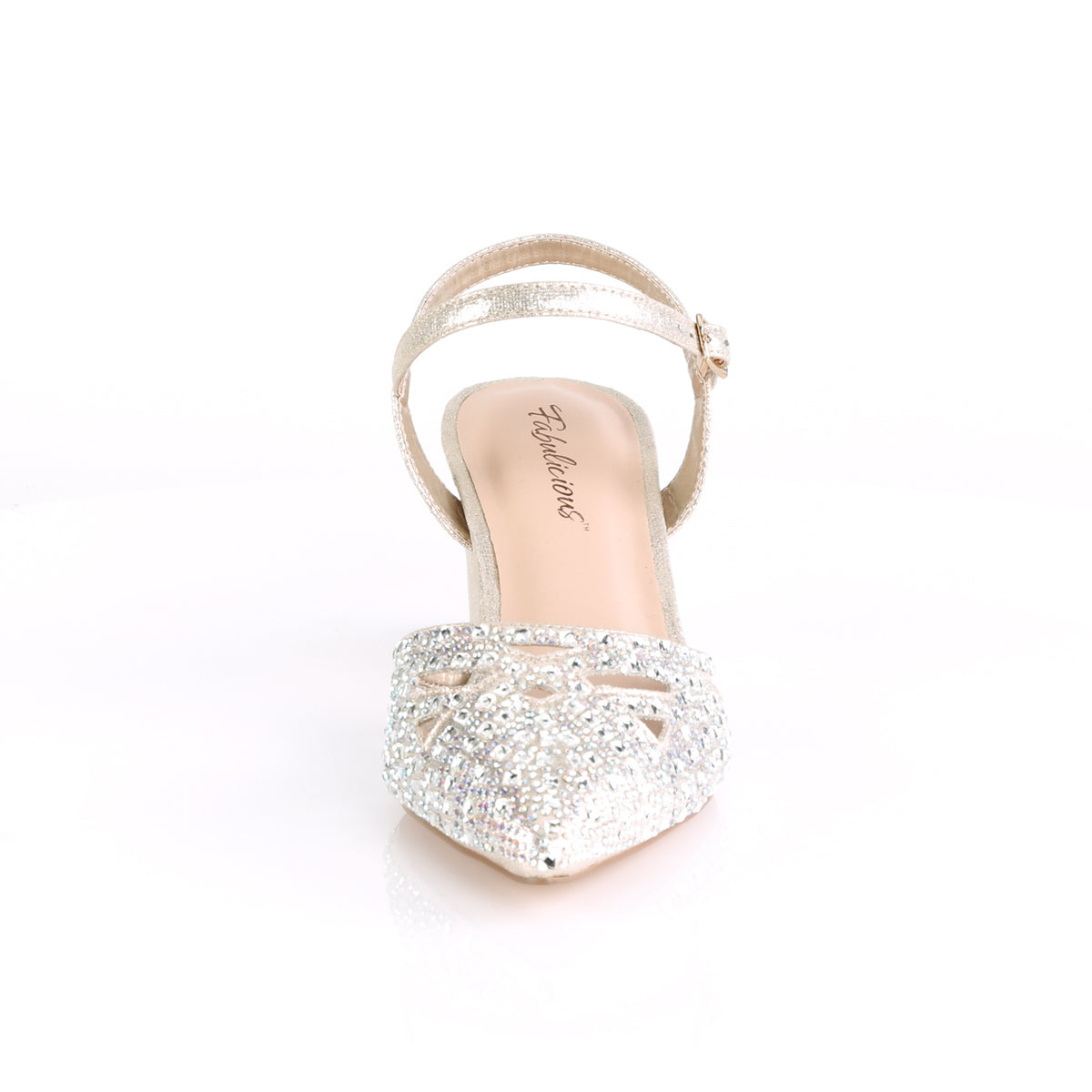 Fabulicious Womens Pumps FAYE-06 Champagne Shimmering Fabric