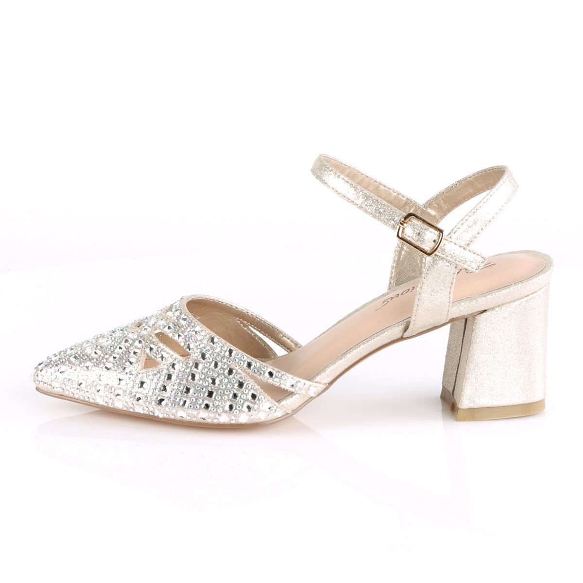 Fabulicious Womens Pumps FAYE-06 Champagne Shimmering Fabric