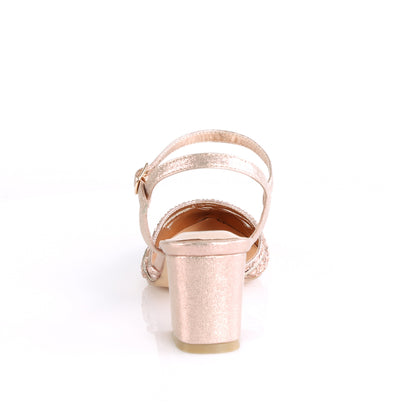 Fabulicious Bombas para mujer FAYE-06 Tela brillante de oro rosa