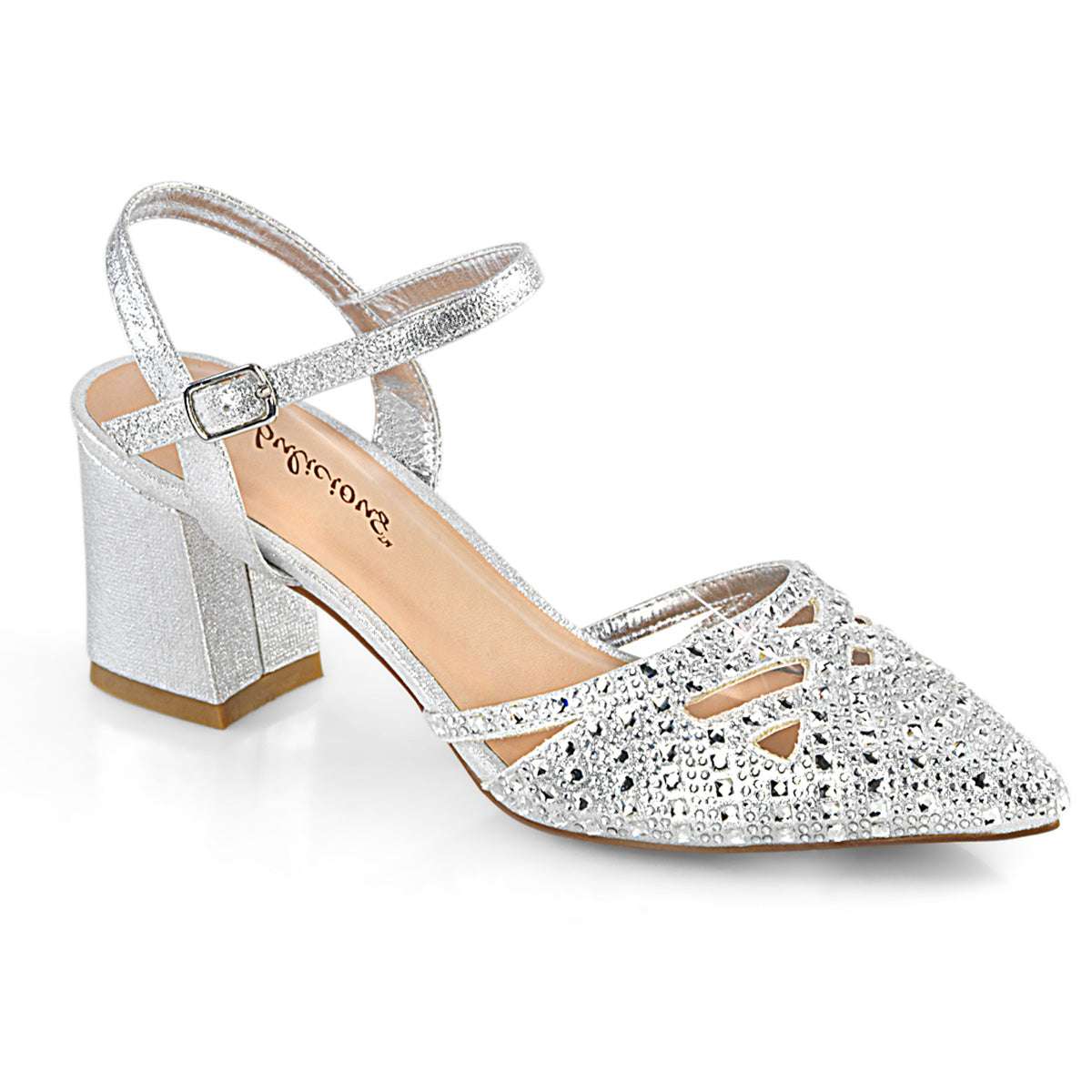 Fabulicious Bombas para mujer FAYE-06 SLV Shimmering Teject