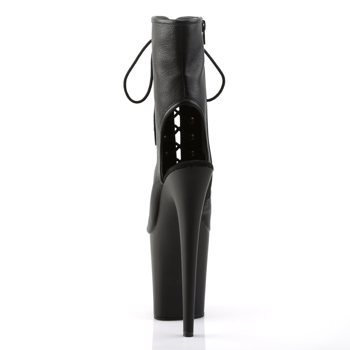 Pleaser Womens Ankle Boots FLAMINGO-1016 Blk Faux Leather/Blk Matte
