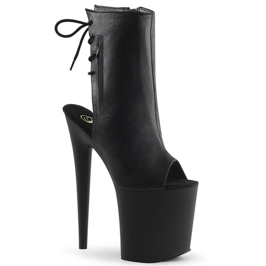 Pleaser Botas de tobillo para mujer FLAMINGO-1018 Blk Faux Cuero / Blk Mate