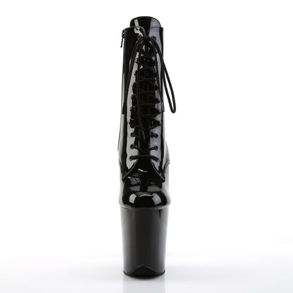 Pleaser Womens Ankle Boots FLAMINGO-1020 Blk Pat/Blk