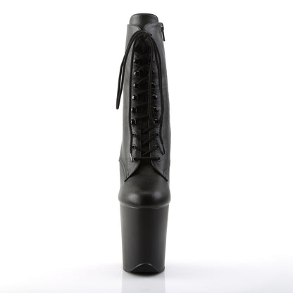 Pleaser Botas de tobillo para mujer FLAMINGO-1020 BLK Faux Cuero / Blk Mate