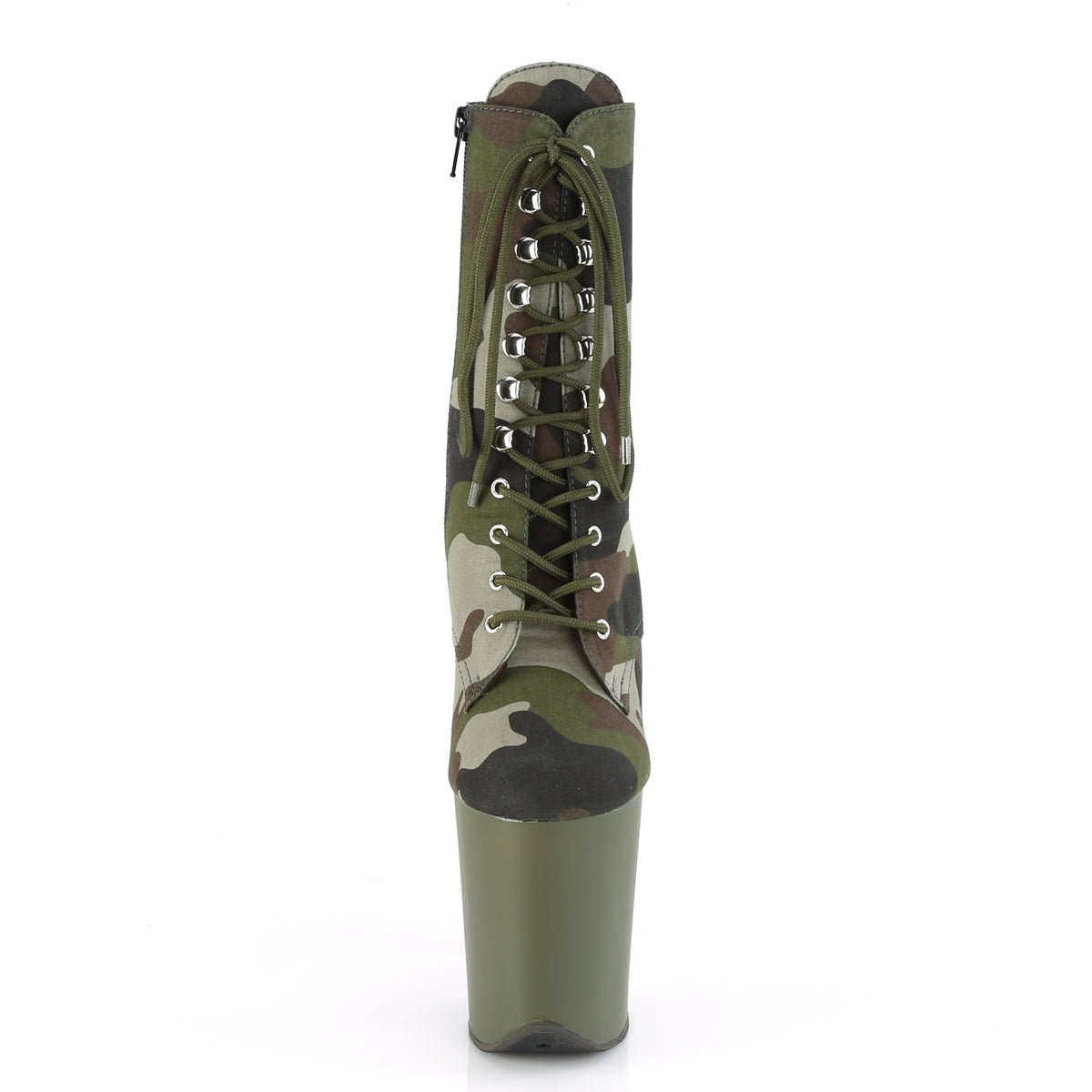 Pleaser Botas de tobillo para mujer FLAMINGO-1020camo de tela de camufla verde / oscuro Olive Mate