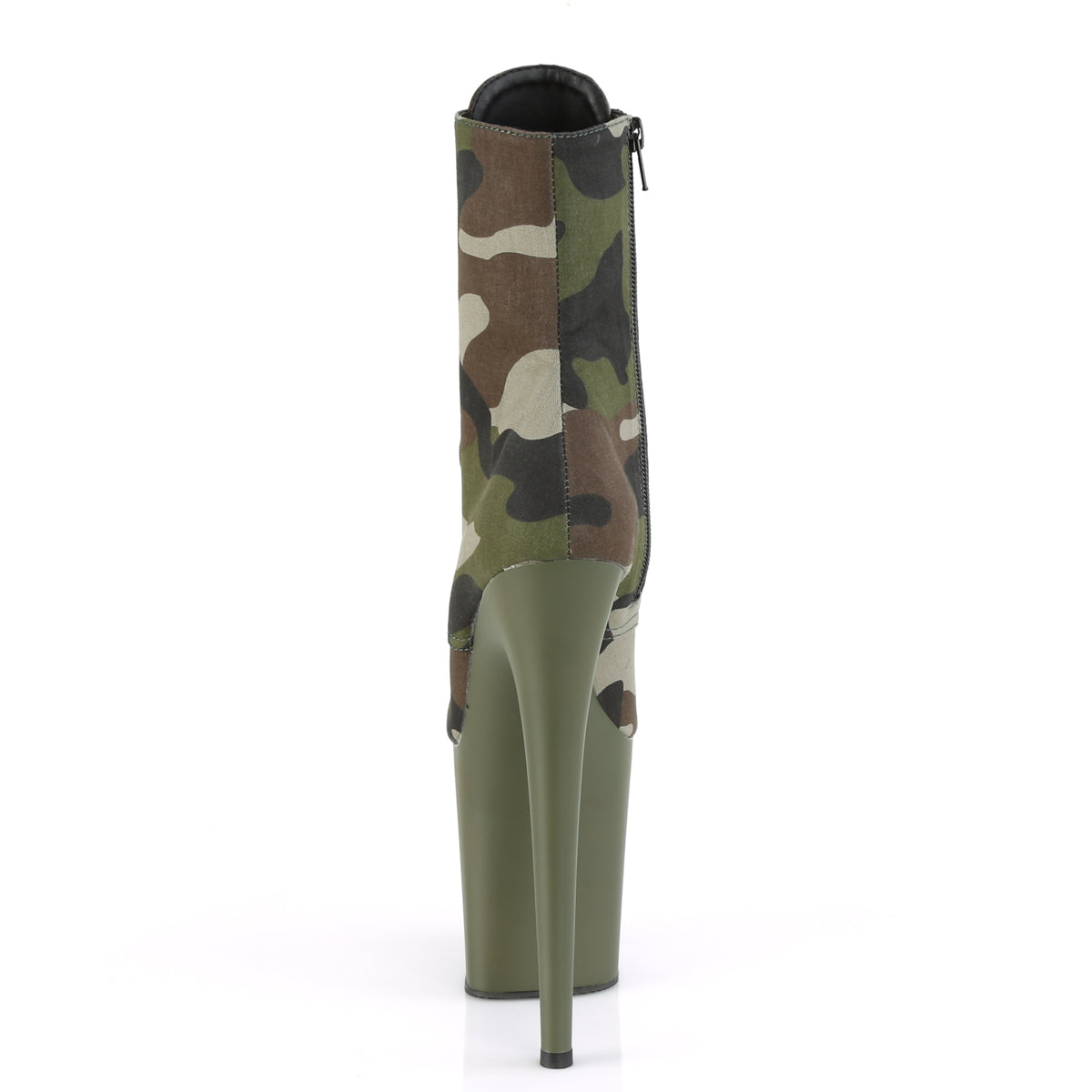 Pleaser Botas de tobillo para mujer FLAMINGO-1020camo de tela de camufla verde / oscuro Olive Mate