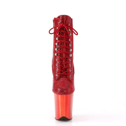Pleaser  Ankle Boots FLAMINGO-1020CHRS Red RS/Red Chrome