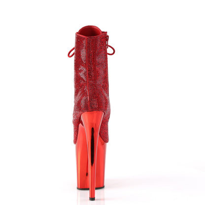 Pleaser  Ankle Boots FLAMINGO-1020CHRS Red RS/Red Chrome