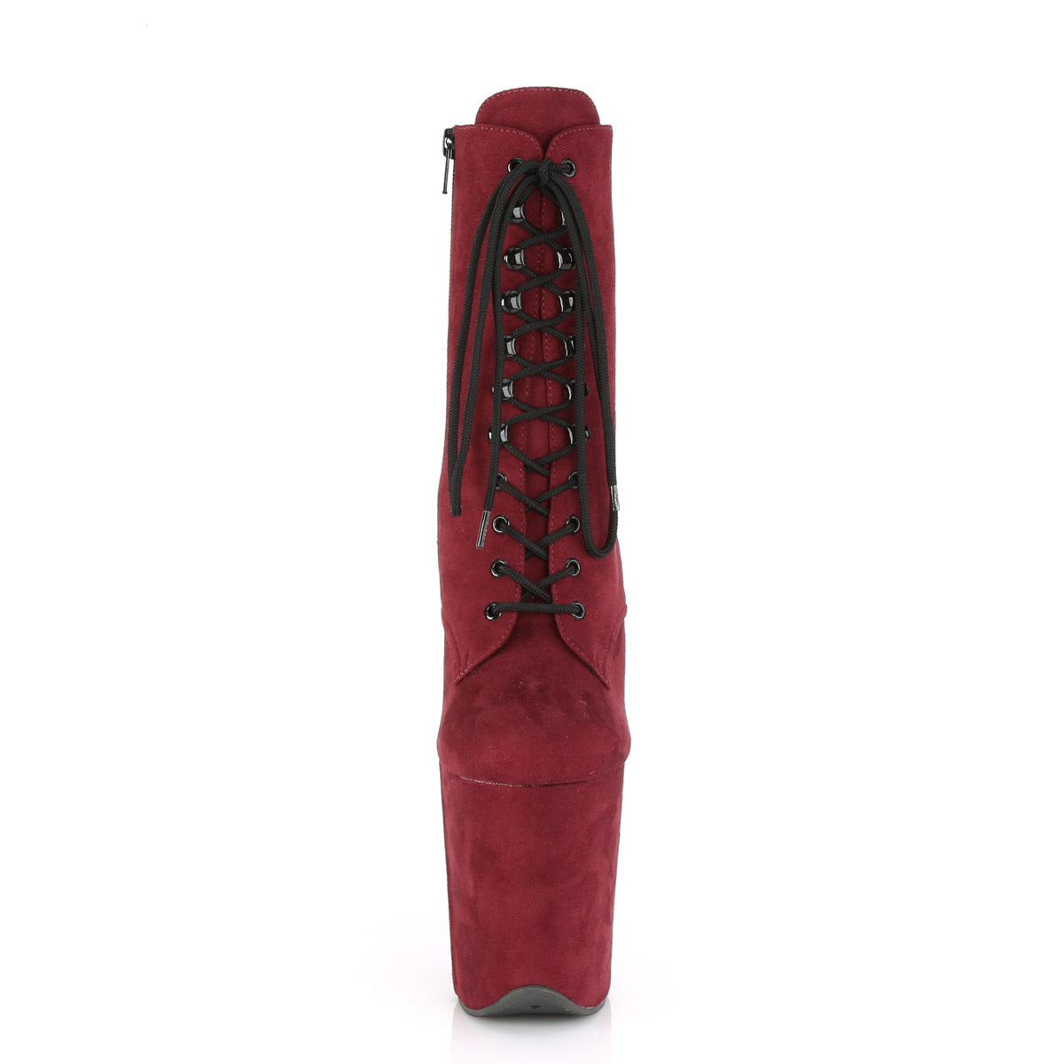 Pleaser Womens Ankle Boots FLAMINGO-1020FS Burgundy Faux Suede/Burgundy Faux Suede