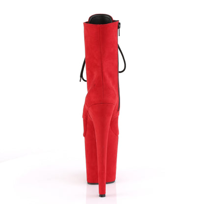 Pleaser Botas de tobillo para mujer FLAMINGO-1020FS Red Faux Suda / Red Faux Suede