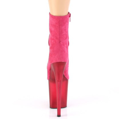 Pleaser Womens Ankle Boots FLAMINGO-1020FST H. Pink Faux Suede/Frosted H. Pink
