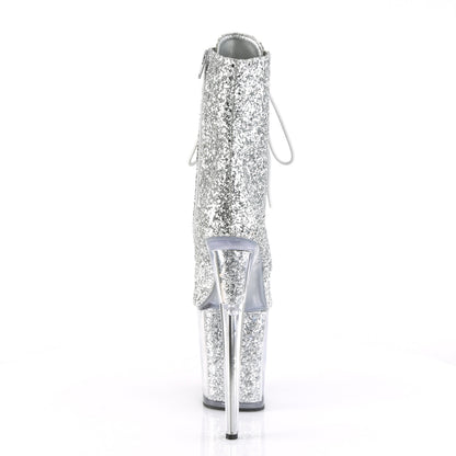 Pleaser Womens Ankle Boots FLAMINGO-1020G Slv Glitter/Slv Glitter