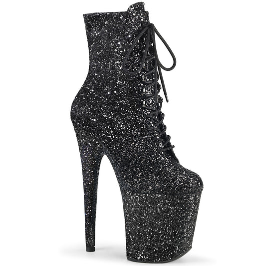 Pleaser Botas de tobillo para mujer FLAMINGO-1020gwr blk brillo / brillo blk
