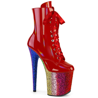 Pleaser   FLAMINGO-1020hg Red Holo Pat/Rainbow Brillantina