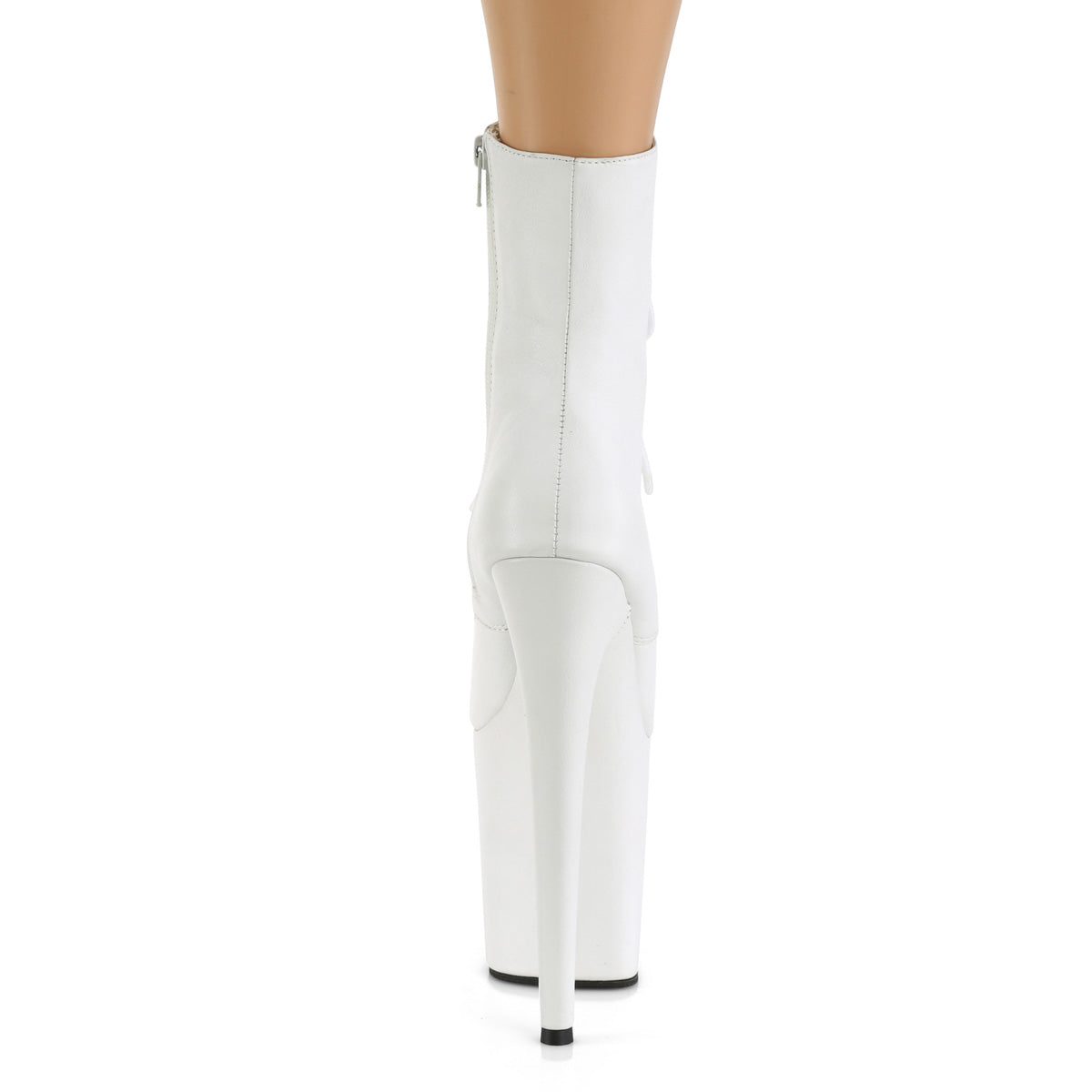 Pleaser Womens Ankle Boots FLAMINGO-1020LWR Wht Leather/Wht Leather