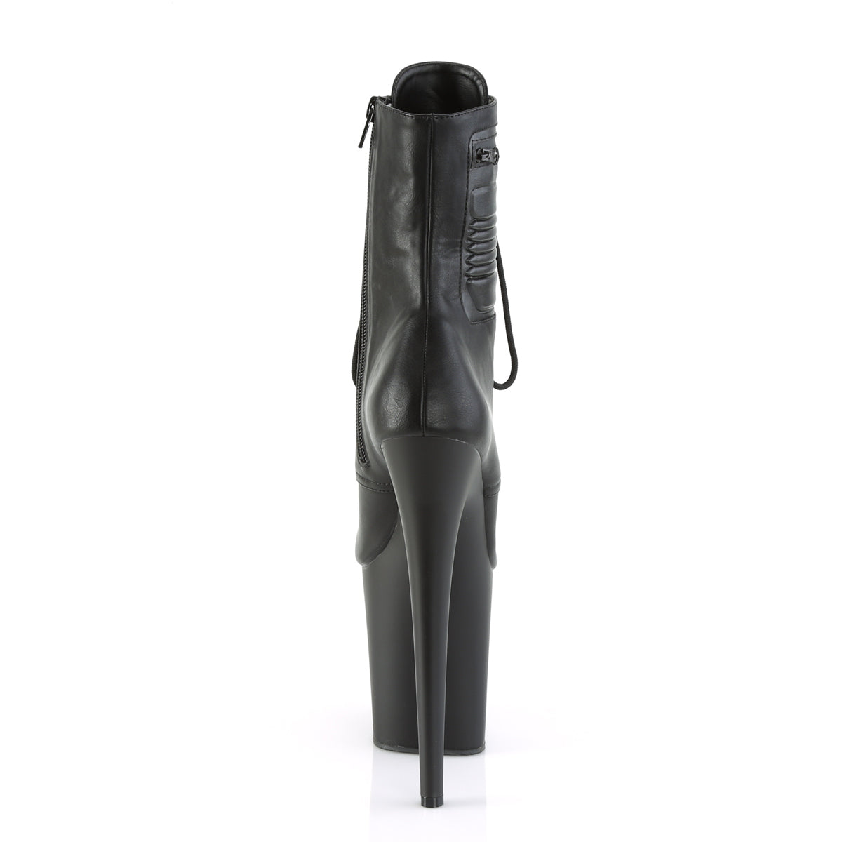 Pleaser Botas de tobillo para mujer FLAMINGO-1020pk Blk Faux Cuero / Blk Mate