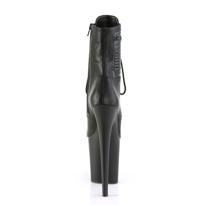 Pleaser Botas de tobillo para mujer FLAMINGO-1020pk Blk Faux Cuero / Blk Mate