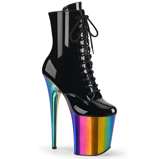 Pleaser  Botines FLAMINGO-1020RC BLK PAT /Rainbow Cromo