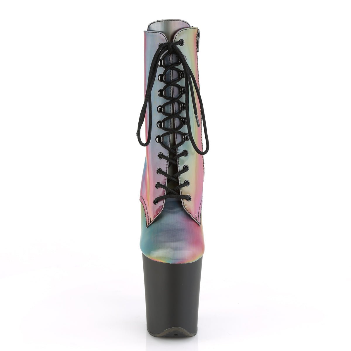 Pleaser Botas de tobillo para mujer FLAMINGO-1020Reffl Rainbow Reflectante / blk mate