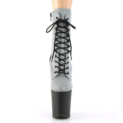 Pleaser Botas de tobillo para mujer FLAMINGO-1020RFL SLV Reflective / Blk Mate
