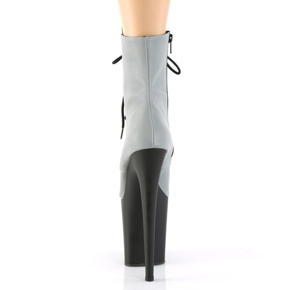 Pleaser Botas de tobillo para mujer FLAMINGO-1020RFL SLV Reflective / Blk Mate