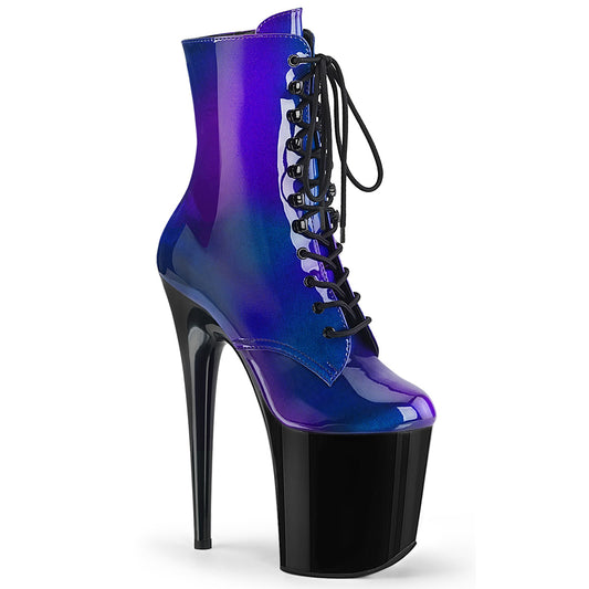 Pleaser Botas de tobillo para mujer FLAMINGO-1020shg azul-púrpura / blk