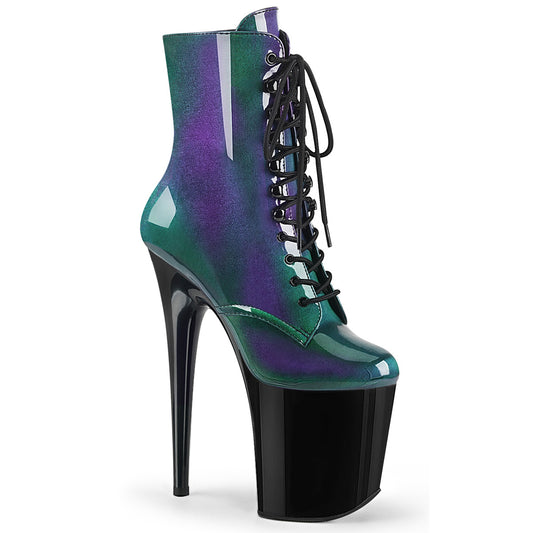 Pleaser Botas de tobillo para mujer FLAMINGO-1020shg púrpura-verde / blk