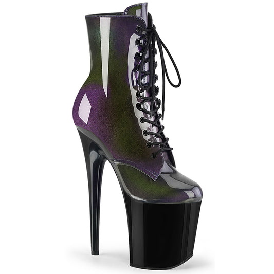 Pleaser Botas de tobillo para mujer FLAMINGO-1020shg púrpura-Olive/ Blk