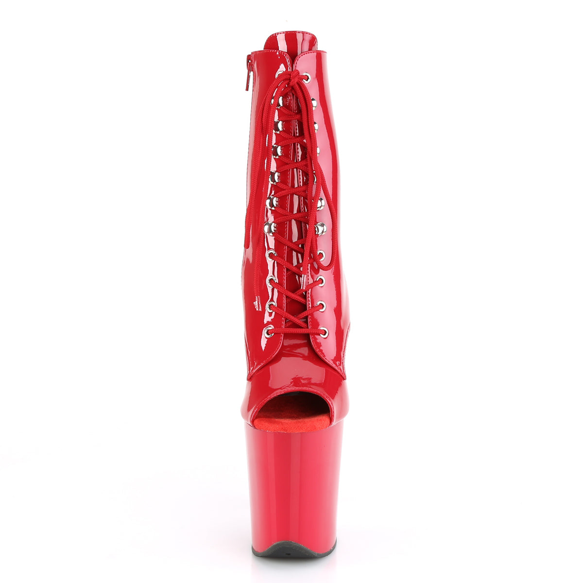 Pleaser Botas de tobillo para mujer FLAMINGO-1021 Patente roja / rojo