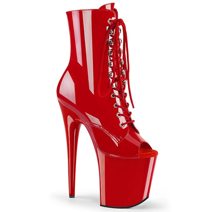 Pleaser Botas de tobillo para mujer FLAMINGO-1021 Patente roja / rojo