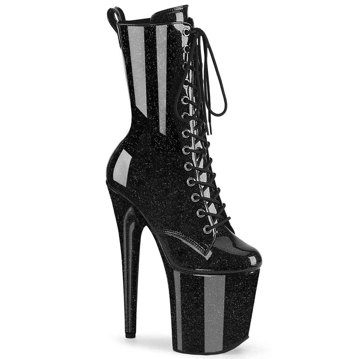 Pleaser   FLAMINGO-1040GP Blk Glitter Pat/M
