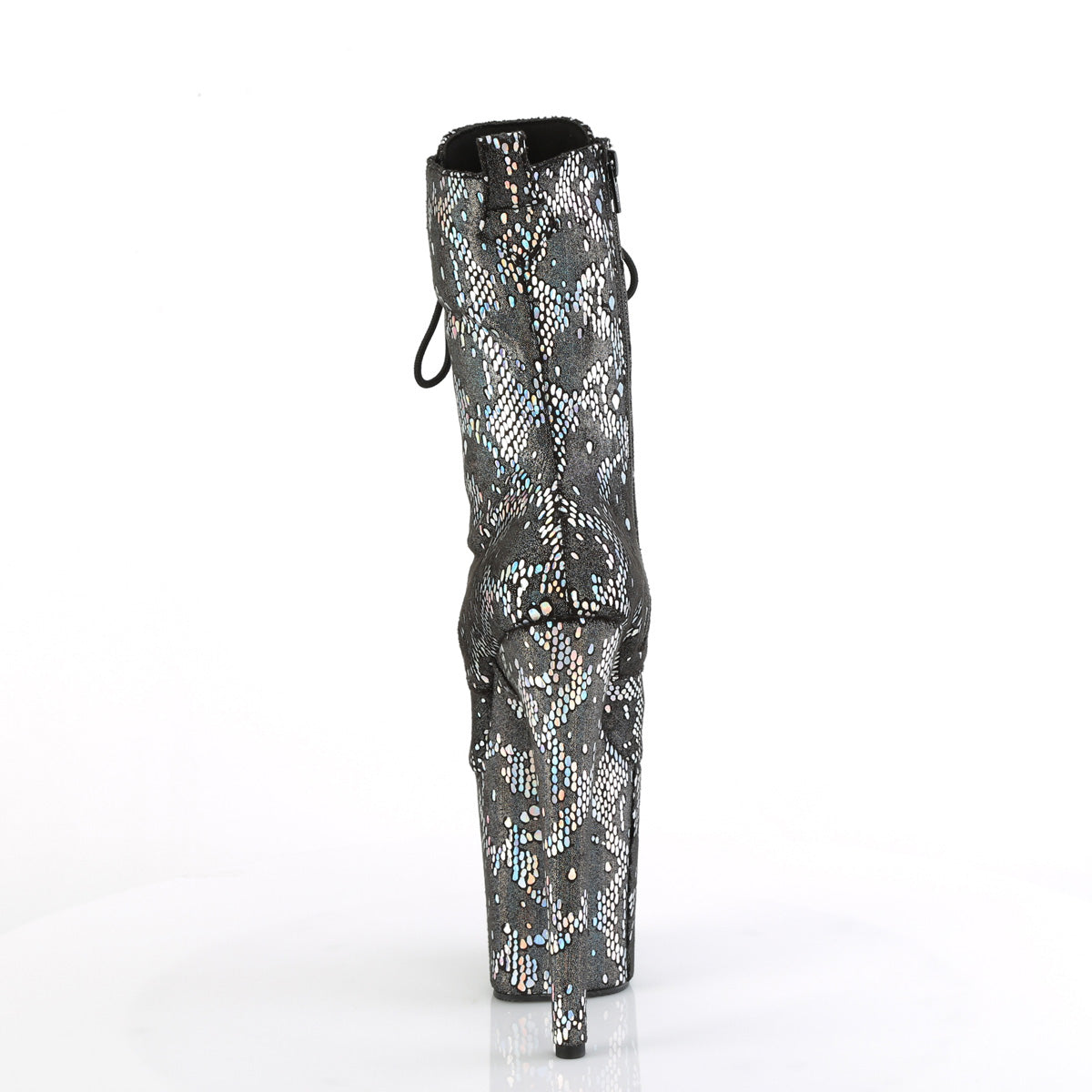 Pleaser   FLAMINGO-1040SPF Silver Metallic Holo Snake Print Fabric/M