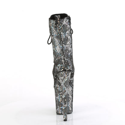 Pleaser   FLAMINGO-1040SPF Silver Metallic Holo Snake Print Fabric/M