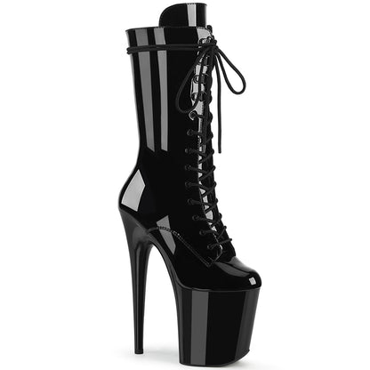 Pleaser Botas de tobillo para mujer FLAMINGO-1050 BLK PAT / BLK