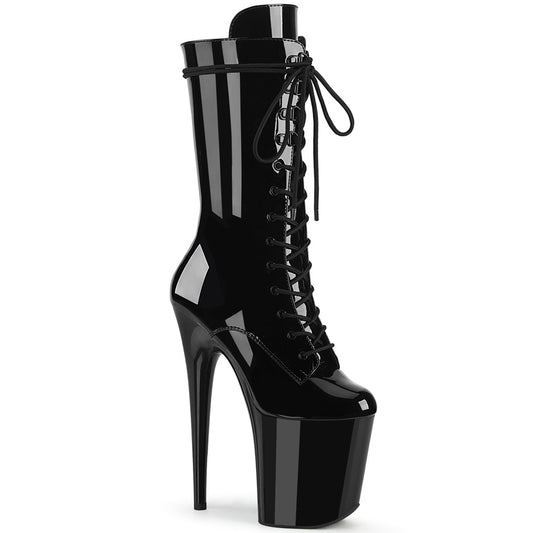 Pleaser Womens Ankle Boots FLAMINGO-1050 Blk Pat/Blk