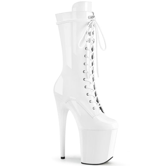 Pleaser Womens Ankle Boots FLAMINGO-1050 Wht Pat/Wht