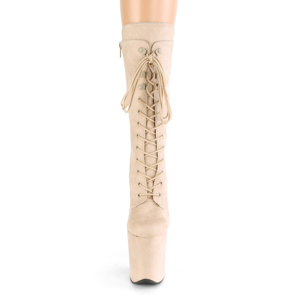 Pleaser Womens Ankle Boots FLAMINGO-1050FS Beige Faux Suede/Beige Faux Suede