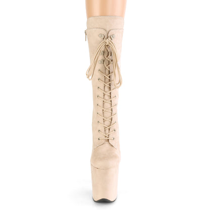 Pleaser Womens Ankle Boots FLAMINGO-1050FS Beige Faux Suede/Beige Faux Suede