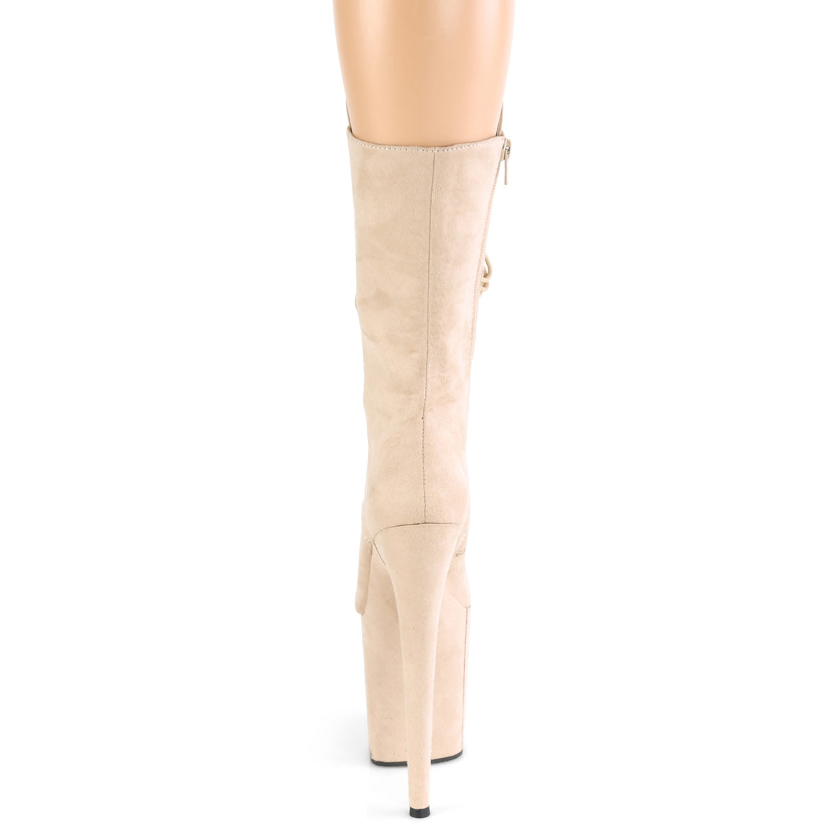 Pleaser Womens Ankle Boots FLAMINGO-1050FS Beige Faux Suede/Beige Faux Suede