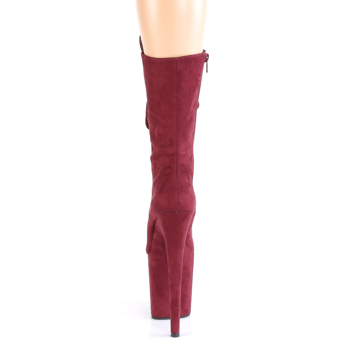 Pleaser Womens Ankle Boots FLAMINGO-1050FS Burgundy Faux Suede/Burgundy Faux Suede
