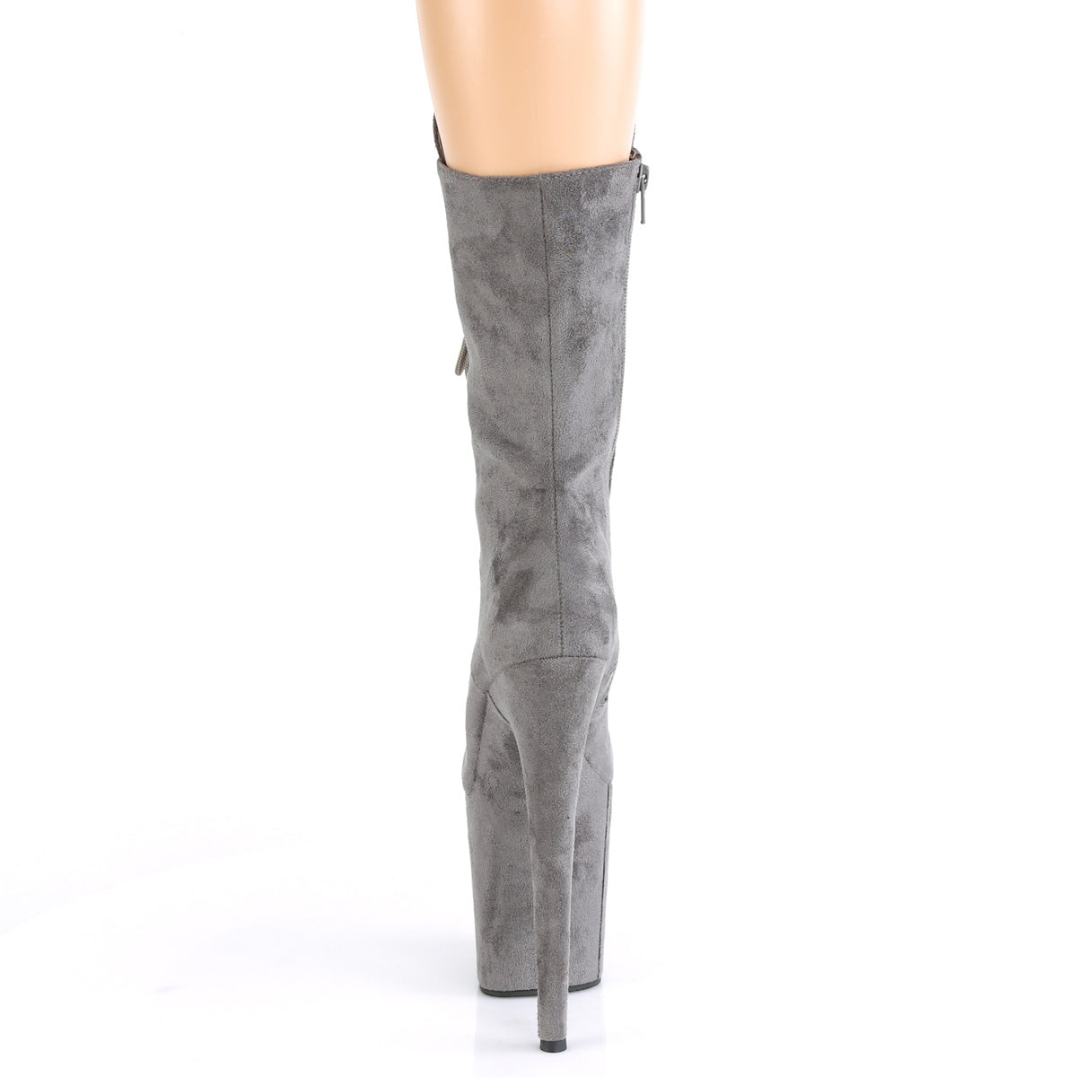 Pleaser Womens Ankle Boots FLAMINGO-1050FS Grey Faux Suede/Grey Faux Suede