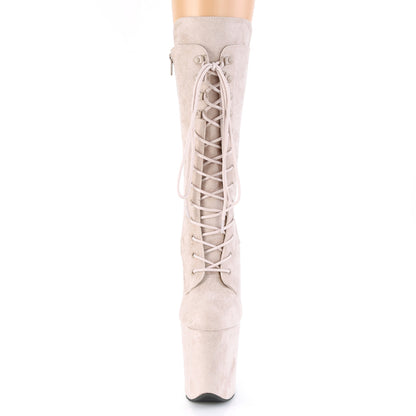 Pleaser Botas de tobillo para mujer FLAMINGO-1050FS NUDE Faux Suede / Nude Faux Suede