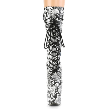 Pleaser Botas de tobillo para mujer FLAMINGO-1050SP BLK-WHT SNAKE PRINT / BLK-WHT SNAKET PRINT