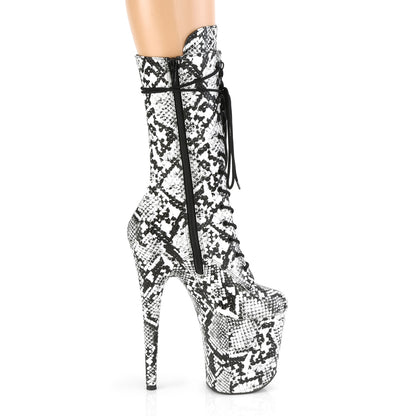 Pleaser Botas de tobillo para mujer FLAMINGO-1050SP BLK-WHT SNAKE PRINT / BLK-WHT SNAKET PRINT